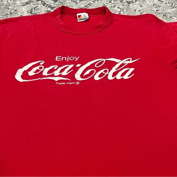 Vintage Enjoy Coca-Cola Classic Red Single Stitch T Shirt Original Sz L - Picture 6 of 9